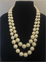 Large Faux Pearl Statement Necklace