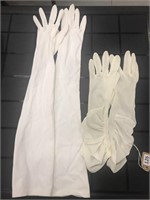Ladies Ivory & White Evening Gloves