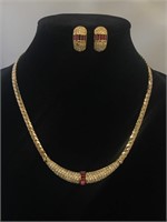 Christain Dior Necklace & Pierced Earring Set