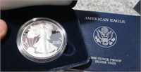 2007 silver eagle proof dollar in box (1-oz .999)