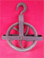 Large Antique Industrial Cast Iron Pulley