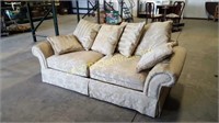 Upholstered Couch with Throw Pillows