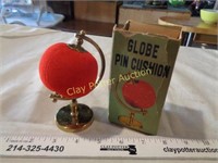 Vintage Globe Pin Cushion in Box