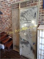 2 Vintage Brass & Glass Doors