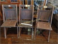 3 Early Folding Wood "Revival Chairs"