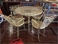 Vintage Metal Patio Table & Chairs Set