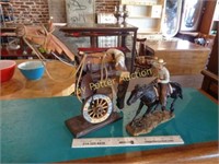 Horse Art Statue & Calf Roper Figurine