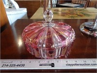 1960's Cranberry to Clear Glass Dish