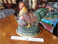 Cast Iron Door Stop - Rooster & Hen