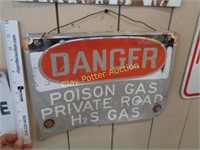 Metal Sign DANGER POISEN GAS