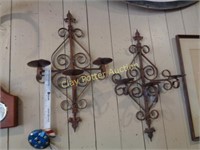 Pair of Iron Wall Candle Holders