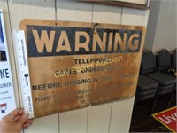 Metal Warning Telephone Sign