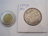 Canada 50 cents1947 feuille d erable rim bump