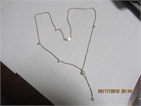 JCM 10 kt. Gold Necklace w/Pearlish Beads