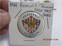 1944 Roosevelt-Truman Eagle Crest Badge