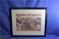 Vintage Ringling Bros Circus Poster in Frame