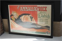 Fantastic Vintage Marlene Dietrich Poster in Frame
