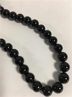 Black Onyx Necklace With Sterling Silver Clasp