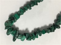Malachite Necklace With Sterling Silver Clasp