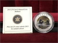 2013 Canada 25¢ Coloured Coin w/ Certificate