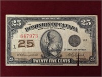 1923 Canada 25¢ Shinplaster