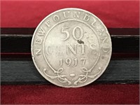 1917 Newfoundland 50¢ Silver Coin