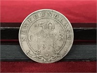 1919 Newfoundland 50¢ Silver Coin