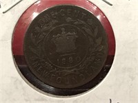 1880 Newfoundland 1¢ Coin