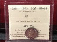 1953 Canada 10¢ Silver Coin