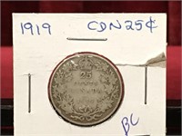 1919 Canada 25¢ Silver Coin