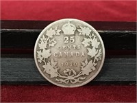 1910 Canada 25¢ Silver Coin