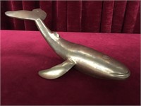 Brass Whale Figure - 14.5"long