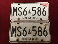 Vintage Ontario License Plate Set