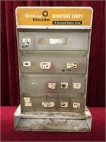Vintage Delco Miniature Lamps Store Display Bin