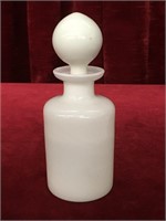 Vintage Milk Glass Bottle w/ Stopper
