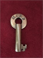 Vintage M.C.R.R. Brass Railroad Lock Key