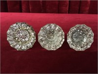 3 Antique Glass Door Knobs