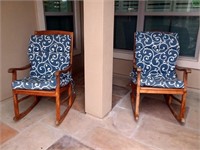Pair of Teak Rocking Chairs