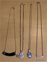 4 Pc Lot - Sterling Silver Necklaces
