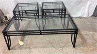 Glass Top Coffee Table w 2 End Tables R9A