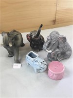 Ceramic and porcelain Elephants - one is Set if