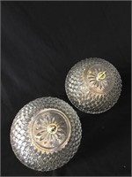 Two Matching Light Fixtures - Glass, lovely