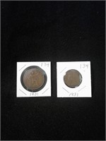 British 1931 Penny & half penny 1931 lot of 2