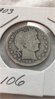 1903 Barber Quarter Dollar