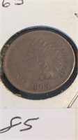 1865 Indian Head Penny Full Liberty
