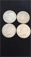 Eisenhower Silver Dollars lot of 4