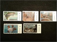 2008 Wisconsin State hunting stamps set of 5