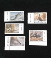 1995 Wisconsin State hunting stamps set of 5
