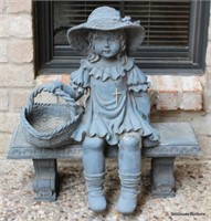 Garden Lot - Little Girl on Bench  (Resin)