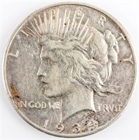 Coin 1934-S Peace Silver Dollar Extra Fine / AU